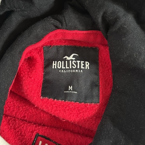 Unisex Hollister Red & White Hoodie - Size M - Picture 3 of 5